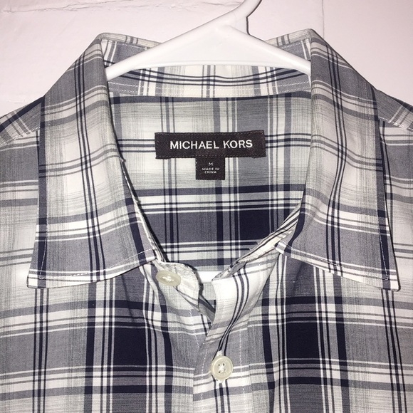 Michael Kors Plaid Button Down Shirt Size M - Picture 2 of 6